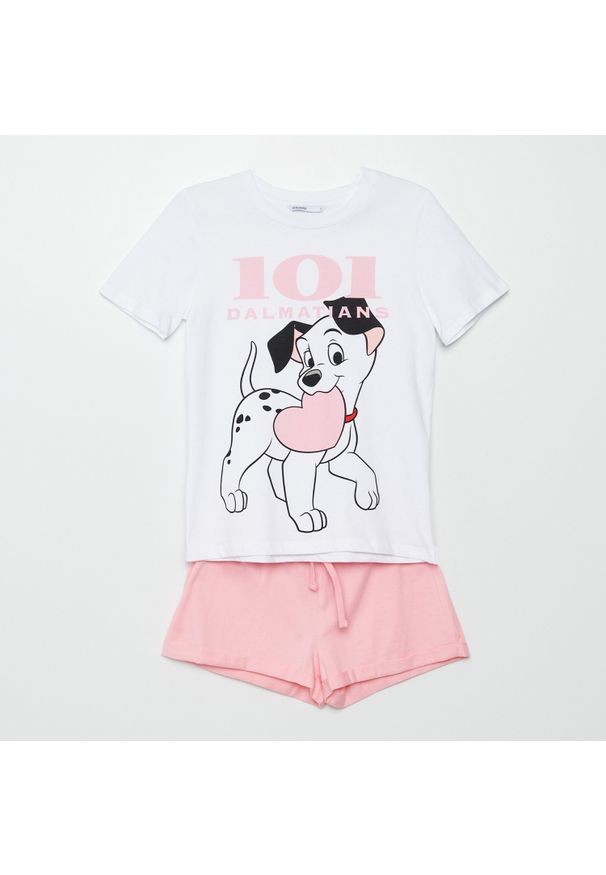 Cropp - Dwuczęściowa piżama Disney - Różowy. Kolor: różowy. Wzór: motyw z bajki