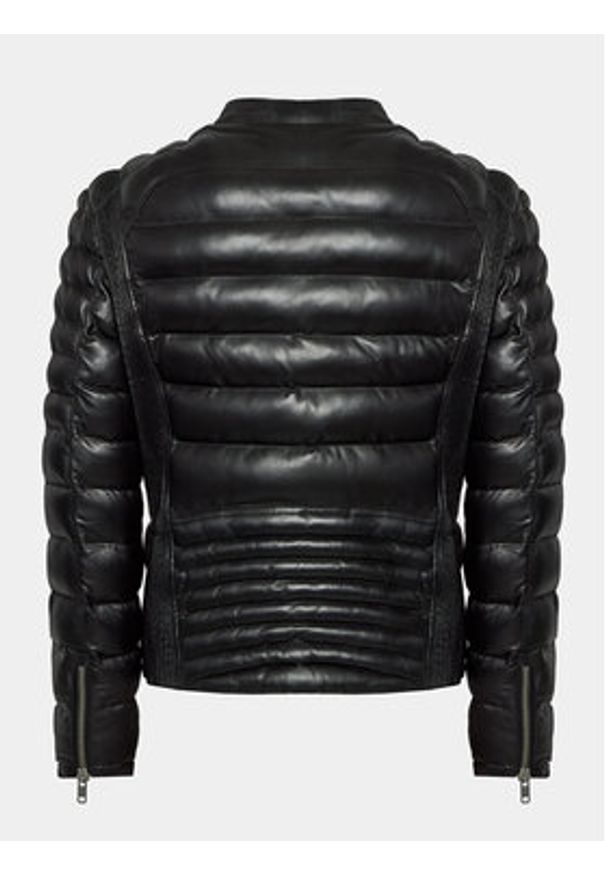Serge Pariente Kurtka skórzana Gladiator Doudoune Czarny Slim Fit. Kolor: czarny. Materiał: skóra