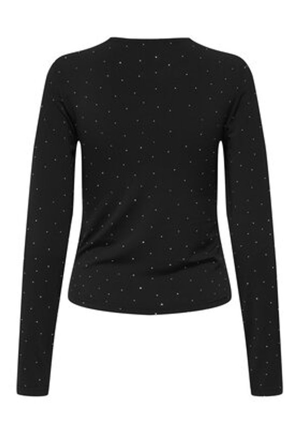 only - ONLY Bluzka Zita 15358986 Czarny Slim Fit. Kolor: czarny. Materiał: syntetyk