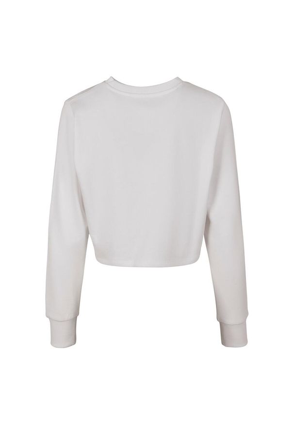 BUILD YOUR BRAND - Sweter Damski / Damski Z Przyciętym Dekoltem Z Frotte. Kolor: biały