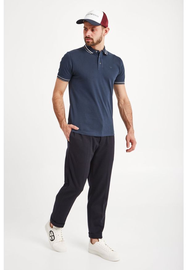 Koszulka polo Emporio Armani polo, w jednolite wzory, sportowa