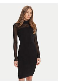 Hugo - HUGO Sukienka dzianinowa Siclaminy 50542664 Czarny Slim Fit. Kolor: czarny. Materiał: syntetyk