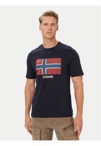 Napapijri T-Shirt S-Flag Tiki Ss NP0A8A6I1761 Granatowy Regular Fit. Kolor: niebieski. Materiał: bawełna #1