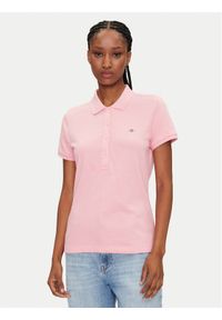 GANT - Gant Polo Sheild 4200870 Różowy Slim Fit. Typ kołnierza: polo. Kolor: różowy. Materiał: bawełna