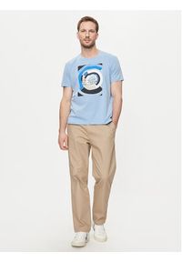 Pierre Cardin T-Shirt C5 21050.2101 Błękitny Regular Fit. Kolor: niebieski. Materiał: bawełna