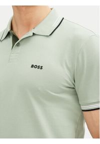 BOSS Polo Paul 50506193 Zielony Slim Fit. Typ kołnierza: polo. Kolor: zielony. Materiał: bawełna