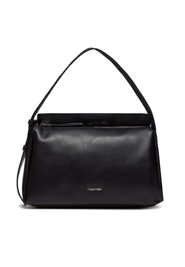 Calvin Klein Torebka Gracie K60K611661 Czarny. Kolor: czarny. Materiał: skórzane