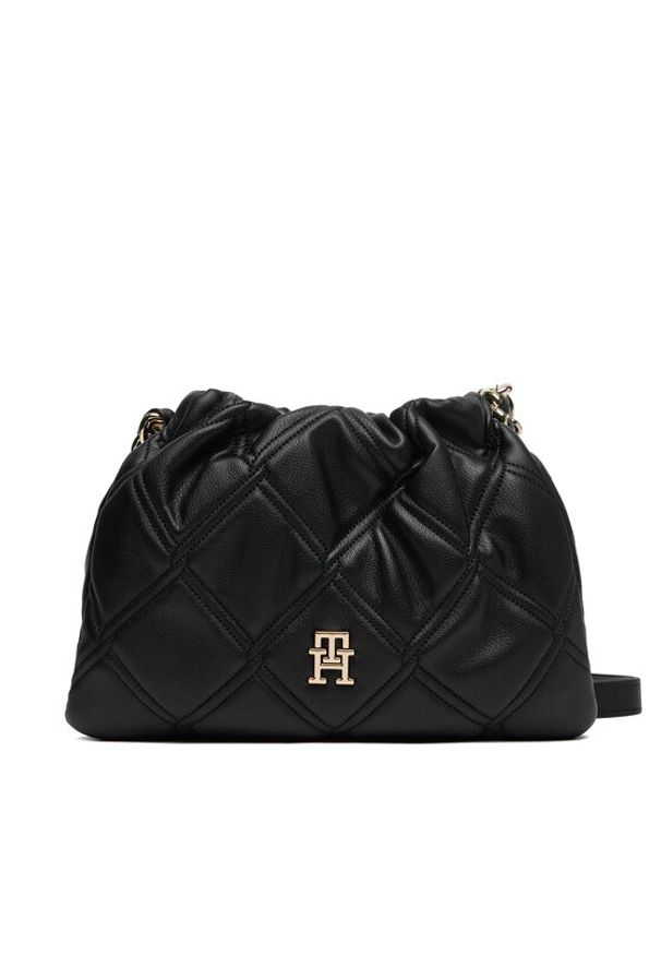 TOMMY HILFIGER - Tommy Hilfiger Torebka Th Feminine Mini Crossover AW0AW18718 Czarny. Kolor: czarny. Materiał: skórzane
