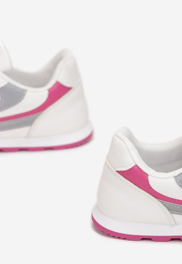 Born2be - Biało-Różowe Buty Sportowe Chloette. Okazja: na spacer, na co dzień. Kolor: biały. Materiał: materiał. Szerokość cholewki: normalna. Wzór: aplikacja. Obcas: na płaskiej podeszwie. Sport: turystyka piesza, fitness
