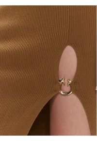 Pinko Spódnica midi Siamese 101844 A15S Brązowy Slim Fit. Kolor: brązowy. Materiał: wełna