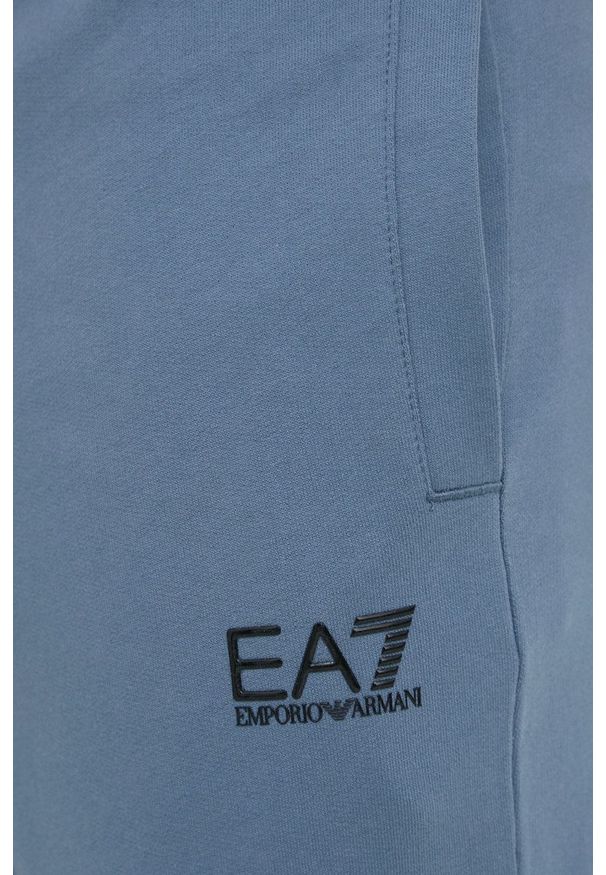 EA7 Emporio Armani - Spodnie. Kolor: niebieski. Materiał: dzianina