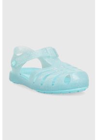 Crocs sandały dziecięce CROCS ISABELLA SANDAL kolor niebieski. Zapięcie: rzepy. Kolor: niebieski. Materiał: materiał #3