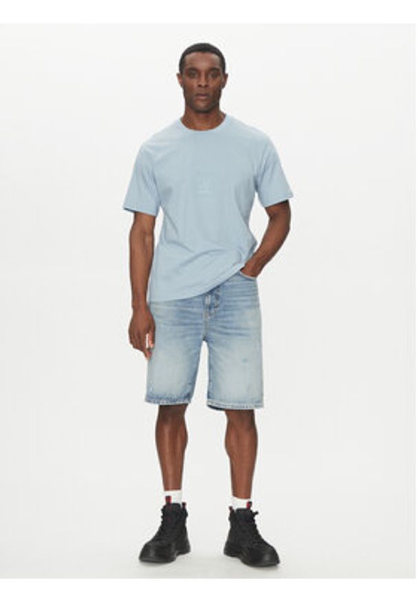 Hugo - HUGO T-Shirt 50538246 Błękitny Regular Fit. Kolor: niebieski. Materiał: bawełna