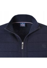 Rozpinany Sweter Męski (Kardigan) - Pako Jeans - Granatowy. Kolor: niebieski. Materiał: bawełna #5
