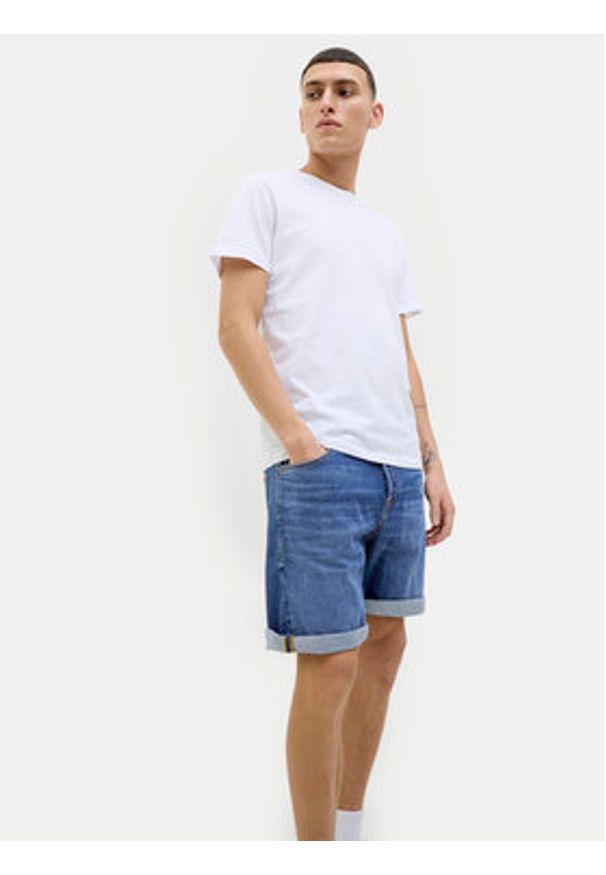 Jack & Jones Szorty jeansowe Rick 12269612 Niebieski Regular Fit. Kolor: niebieski. Materiał: bawełna