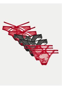 Hunkemöller Komplet 6 par stringów 300341 Czerwony. Kolor: czerwony. Materiał: syntetyk