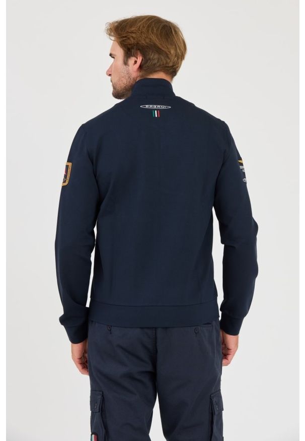 Aeronautica Militare - AERONAUTICA MILITARE Granatowa męska bluza rozpinana SWEATSHIRT, Rozmiar 3XL. Kolor: niebieski