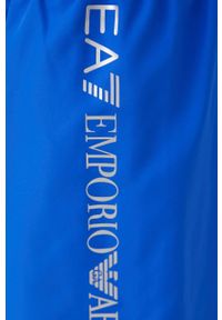 EA7 Emporio Armani Szorty kąpielowe. Kolor: niebieski. Materiał: tkanina. Wzór: nadruk