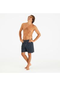 OLAIAN - Spodenki surfingowe męskie Olaian 500 18" Checky. Kolor: czarny. Materiał: materiał, elastan, poliester. Długość: długie. Styl: sportowy