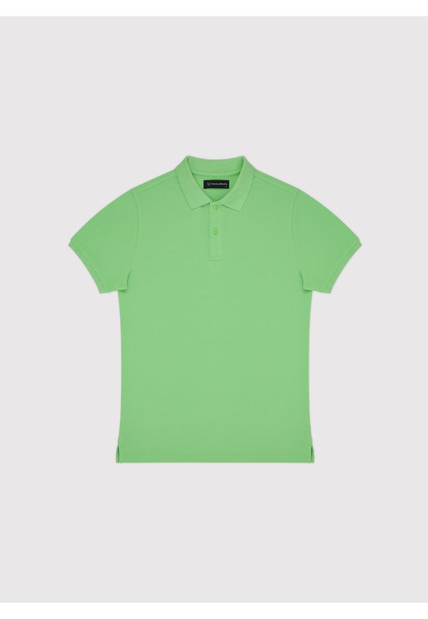 Pako Lorente - PAKO LORENTE – Gładki t-shirt polo w zielonym kolorze. Okazja: na co dzień. Typ kołnierza: polo. Kolor: szary, oliwkowy, zielony. Materiał: bawełna. Wzór: gładki. Styl: casual