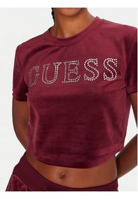 Guess T-Shirt V3BI01 K0232 Bordowy Regular Fit. Kolor: czerwony. Materiał: syntetyk #5