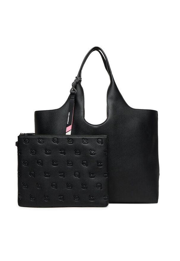 Karl Lagerfeld - KARL LAGERFELD Torebka A3W30096 Czarny. Kolor: czarny. Materiał: skórzane