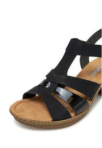Rieker Sandały 665K3-00 Czarny. Kolor: czarny. Materiał: syntetyk #6
