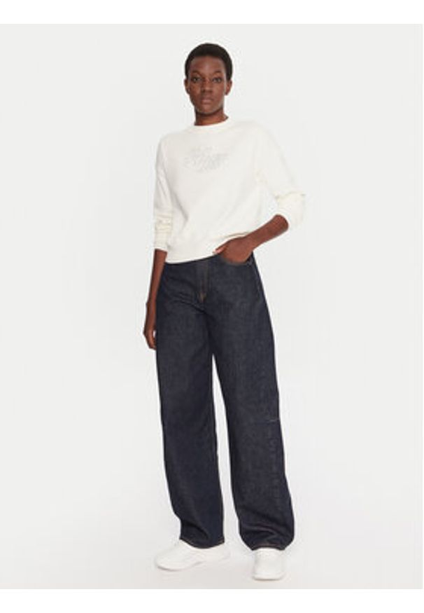 Hugo - HUGO Sweter Slogix_B 50548145 Beżowy Relaxed Fit. Kolor: beżowy. Materiał: wiskoza, syntetyk