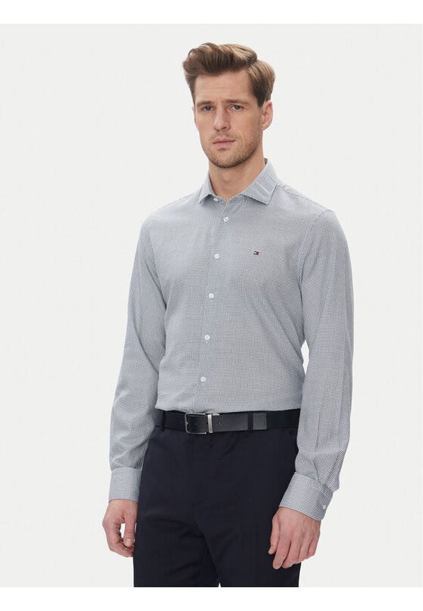 TOMMY HILFIGER - Tommy Hilfiger Koszula MW0MW39281 Niebieski Slim Fit. Kolor: niebieski. Materiał: bawełna