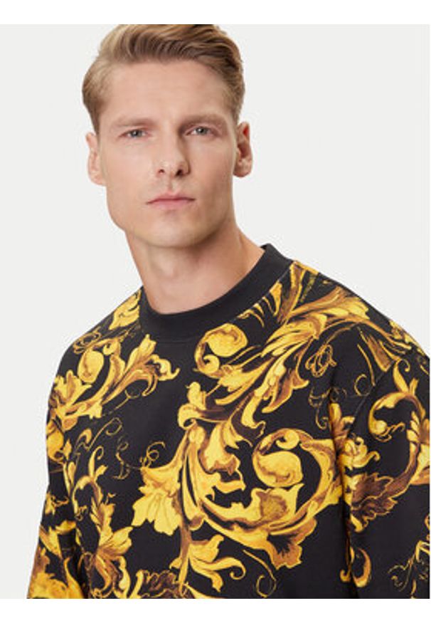 Versace Jeans Couture Bluza 79GAI3R0 FS201 Czarny Regular Fit. Kolor: czarny. Materiał: bawełna