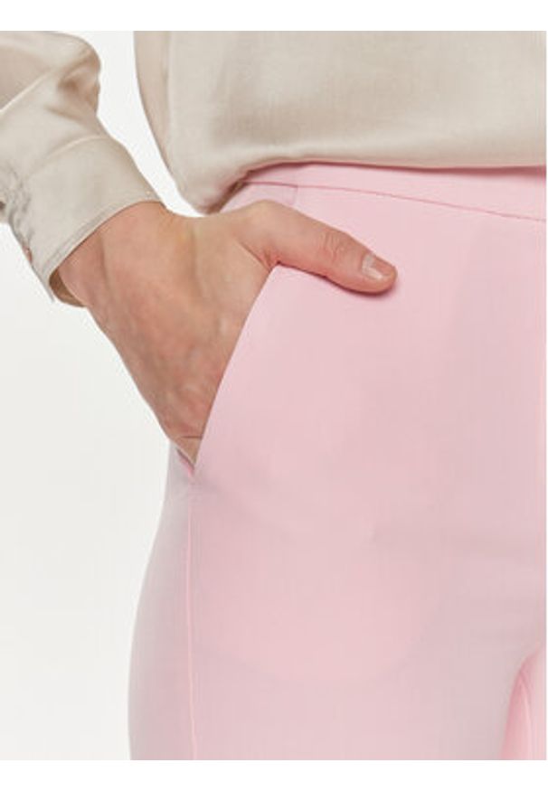 Maryley Spodnie materiałowe 24EB587/43OR Różowy Wide Leg. Kolor: różowy. Materiał: syntetyk
