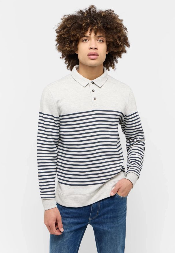 Męski Longsleeve Mustang Style Pinehurst Whisper White Melange 1015684 2078. Długość rękawa: długi rękaw