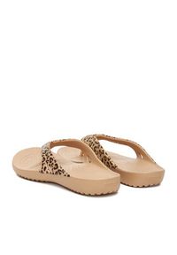 Crocs Japonki KADEE II LEOPARD FLIP W 206398-98R Beżowy. Kolor: beżowy #11