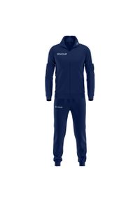 Dres piłkarski dla dzieci Givova Tuta Revolution granatowo-biały. Kolor: wielokolorowy, niebieski, biały. Materiał: dresówka #1