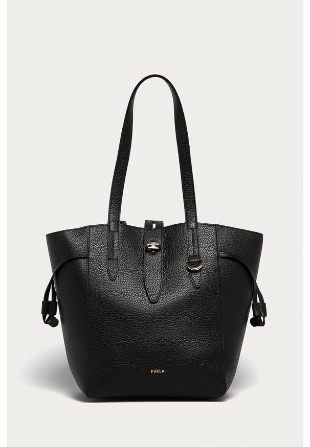 Furla - Torebka skórzana Net. Kolor: czarny. Materiał: skórzane