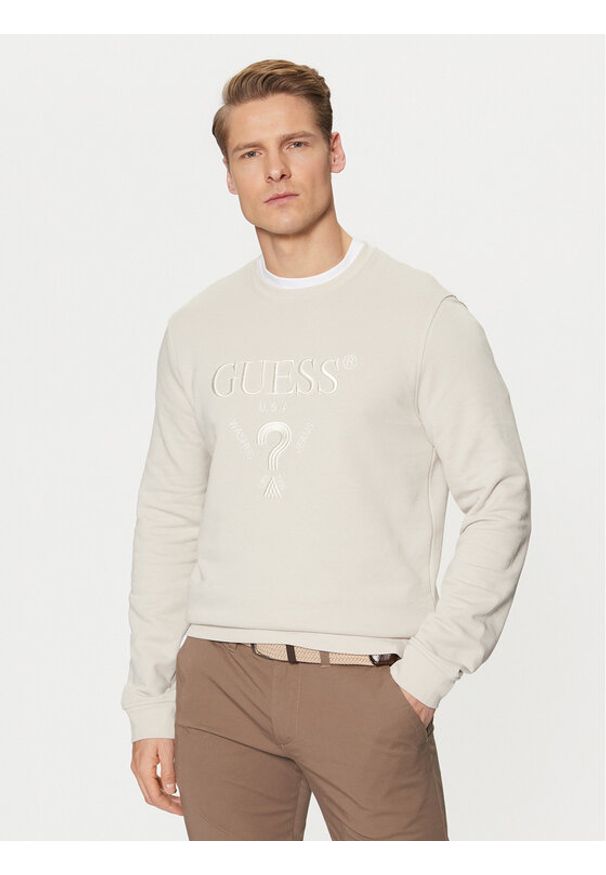 Guess Bluza M5RQ08 KCN01 Écru Regular Fit. Materiał: bawełna