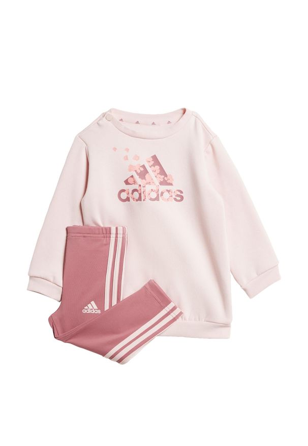 Adidas - Zestaw Essentials Allover Print Leggings Kids. Kolor: różowy. Wzór: nadruk. Styl: młodzieżowy