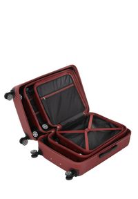 Ochnik - Komplet walizek na kółkach 19''/24''/28''. Kolor: czerwony. Materiał: materiał, poliester, guma, kauczuk #7