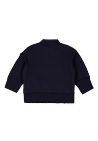 MONCLER KIDS - Granatowa bluza z ociepleniem 0-3 lat. Kolor: niebieski. Materiał: bawełna, puch, prążkowany. Długość rękawa: długi rękaw. Długość: długie. Wzór: aplikacja. Sezon: lato