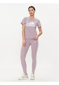 Adidas - adidas Legginsy 3 Stripes IR5347 Różowy Slim Fit. Kolor: fioletowy. Materiał: bawełna #3