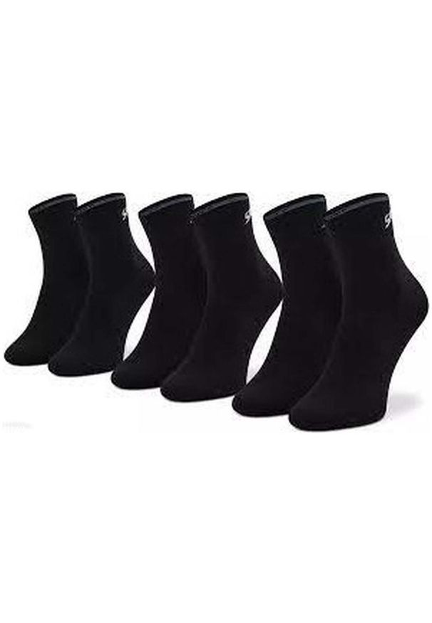 skechers - Skarpetki sportowe dla dorosłych 3PPK Unisex Mesh Ventilation Quarter Socks. Kolor: czarny. Materiał: poliamid, bawełna, elastan