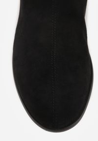 Born2be - Czarne Botki na Obcasie z Metaliczną Wstawką Iriseia. Kolor: czarny. Materiał: jeans. Obcas: na obcasie. Styl: elegancki, wizytowy. Wysokość obcasa: średni #5