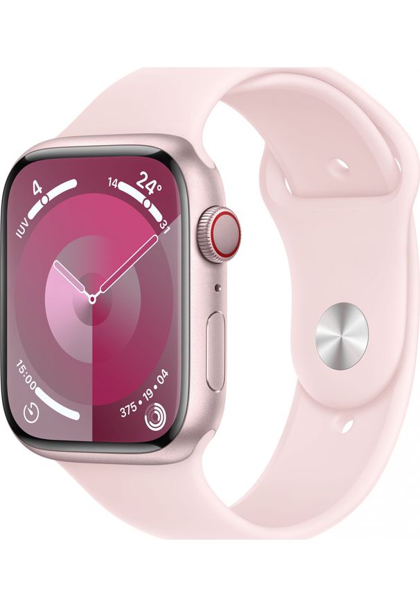 APPLE - Smartwatch Apple Watch 9 GPS + Cellular 45mm Pink Alu Sport M/L Różowy (MRML3QP/A). Rodzaj zegarka: smartwatch. Kolor: różowy. Styl: sportowy