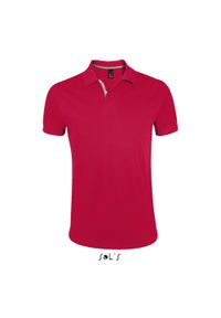 SOL'S - Polo Sol's Portland. Typ kołnierza: polo. Kolor: czerwony. Styl: młodzieżowy #1