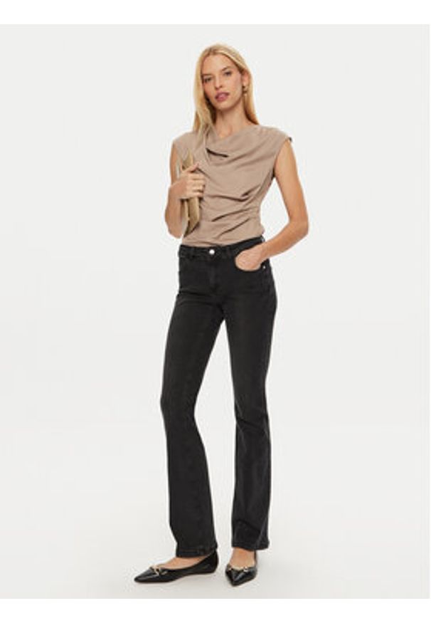 Rinascimento Jeansy CFC0120190003 Czarny Flare Fit. Kolor: czarny