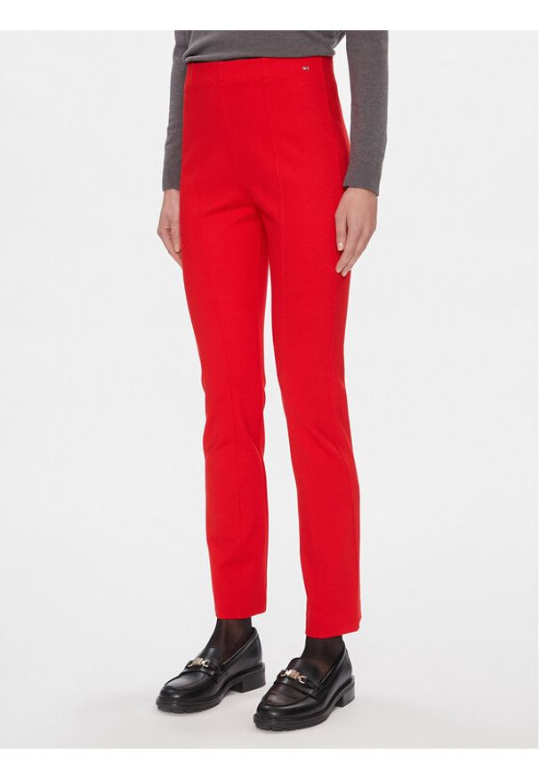 TOMMY HILFIGER - Tommy Hilfiger Spodnie materiałowe Elevated WW0WW39721 Czerwony Slim Fit. Kolor: czerwony. Materiał: wiskoza