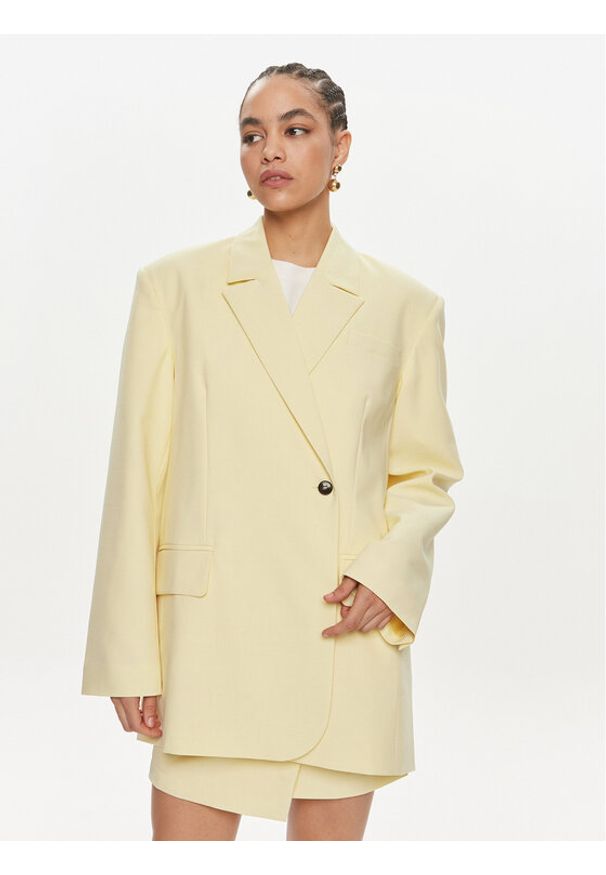 Herskind Marynarka Verner 5103519 Żółty Oversize. Kolor: żółty. Materiał: syntetyk