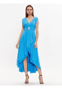 ViCOLO Sukienka koktajlowa TE0064 Niebieski Regular Fit. Kolor: niebieski. Materiał: syntetyk. Styl: wizytowy