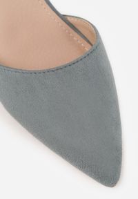 Renee - Zielone Czółenka na Słupku Vices ze Skórzaną Wkładką i Paskiem przy Kostce Nurilora. Zapięcie: pasek. Kolor: zielony. Materiał: skóra. Obcas: na słupku. Styl: elegancki. Wysokość obcasa: średni #4