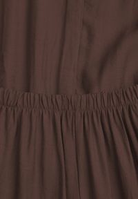 Renee - Brązowy Komplet z Wiskozy Spodnie Wide Leg i Bluzka ze Ściągaczem w Talii Daemnell. Kolor: brązowy. Materiał: wiskoza #4